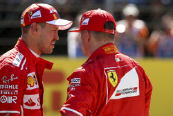 Polesitter Sebastian Vettel, Ferrari, second place Kimi Raikkonen, Ferrari