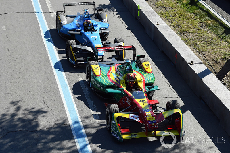 Daniel Abt, ABT Schaeffler Audi Sport,y Sébastien Buemi, Renault e.Dams, en pits