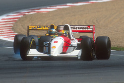 Ayrton Senna, McLaren MP4/8, Ford; Michael Schumacher, Benetton B193B, Ford