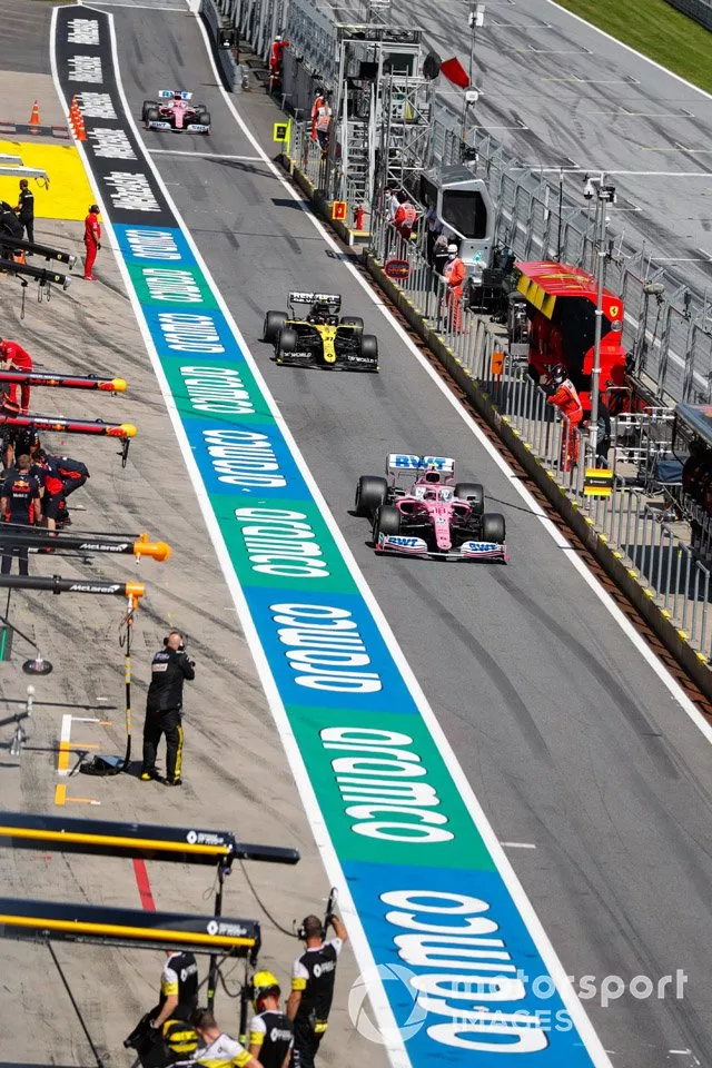 Lance Stroll, Racing Point RP20, Esteban Ocon, Renault F1 Team R.S.20, Sergio Pérez, Racing Point RP20