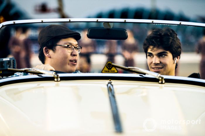 Lance Stroll, Williams Racing, en el desfile de pilotos
