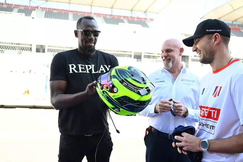 Usain Bolt, Jeff Dodds, Jake Dennis, Andretti Autosport