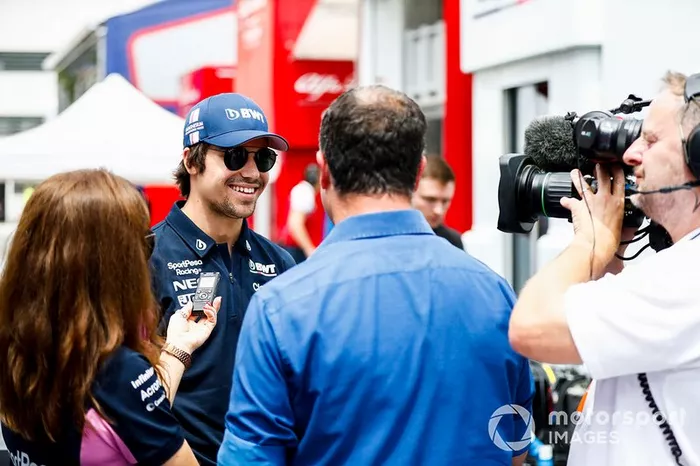 Lance Stroll, Racing Point speaks to the media