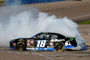 Kyle Busch, Joe Gibbs Racing, Toyota Supra Extreme Concepts/iK9, celebrates his victory