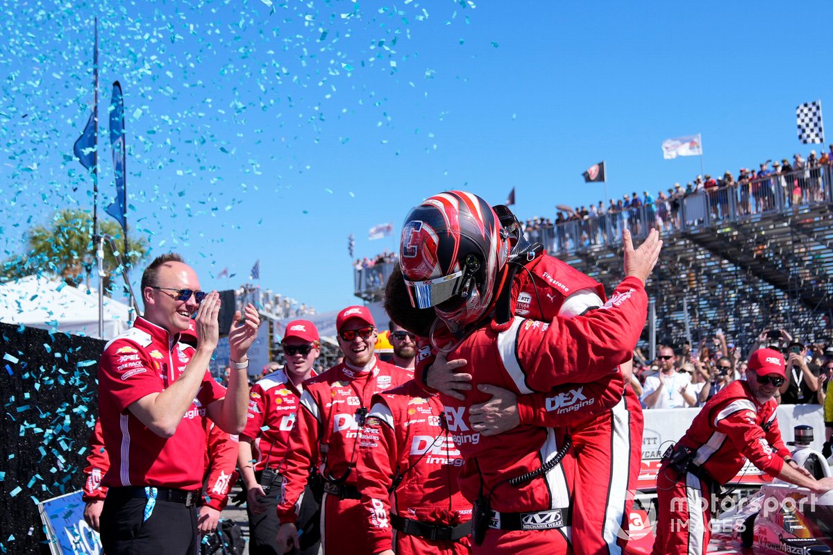 Bretzman (on left) is a firm believer in making a car stable and consistent in order to build his driver's confidence. Mission accomplished at St. Pete! 