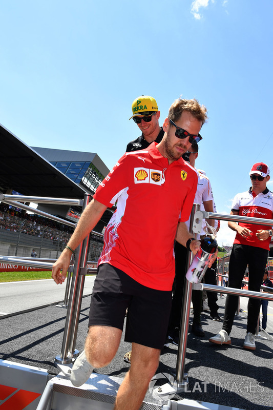 Sebastian Vettel, Ferrari on the drivers parade