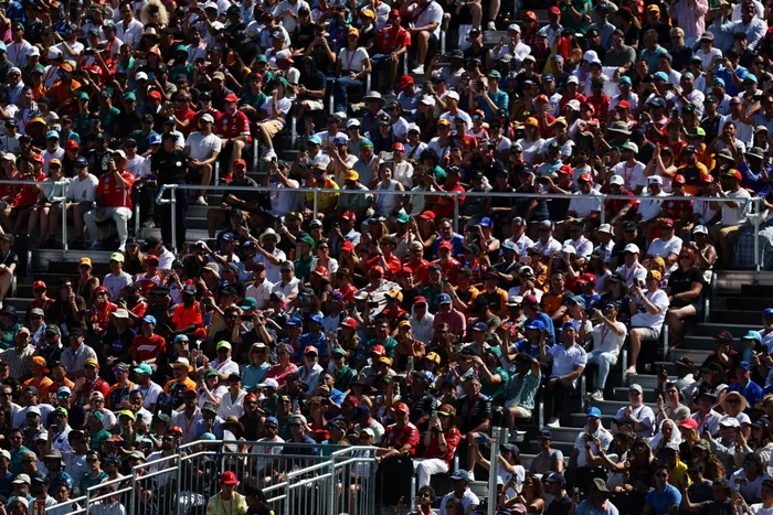 Fans in the grandstands