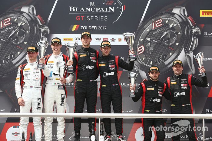 Podio: ganadores #17 Team WRT Audi R8 LMS: Stuart Leonard, Robin Frijns, segundos #90 Akka ASP Mercedes AMG GT3: Michael Meadows, Raffaele Marciello, terceros #2 Belgian Audi Club Team WRT Audi R8 LMS: Will Stevens, Markus Winkelhock