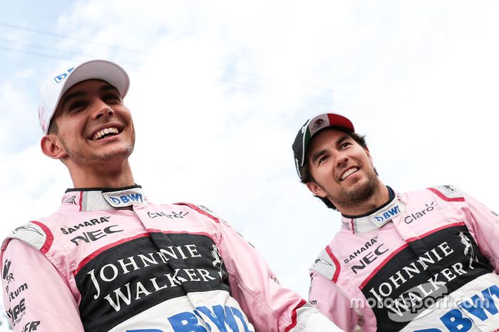 Sergio Pérez, Sahara Force India y Esteban Ocon, Sahara Force India