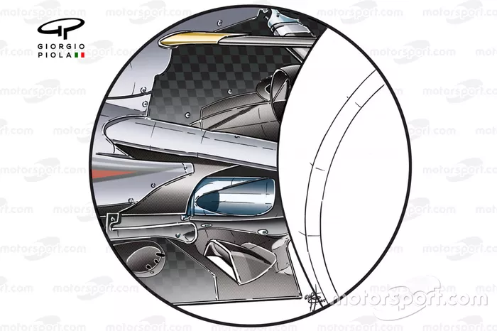 McLaren MP4-25 lowline exhaust solution, used to blow the diffuser