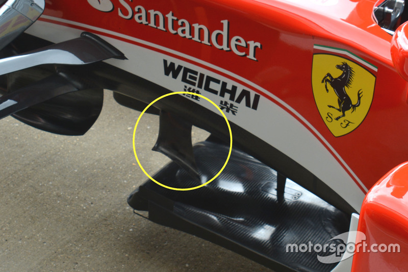 Ferrari SF16-H: Finnen unterhalb des Chassis