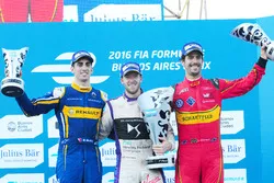 Podium: Winner Sam Bird, DS Virgin Racing Formula E Team; second place Sébastien Buemi, Renault e.Dams, thrid place Lucas di Grassi, ABT Schaeffler Audi Sport