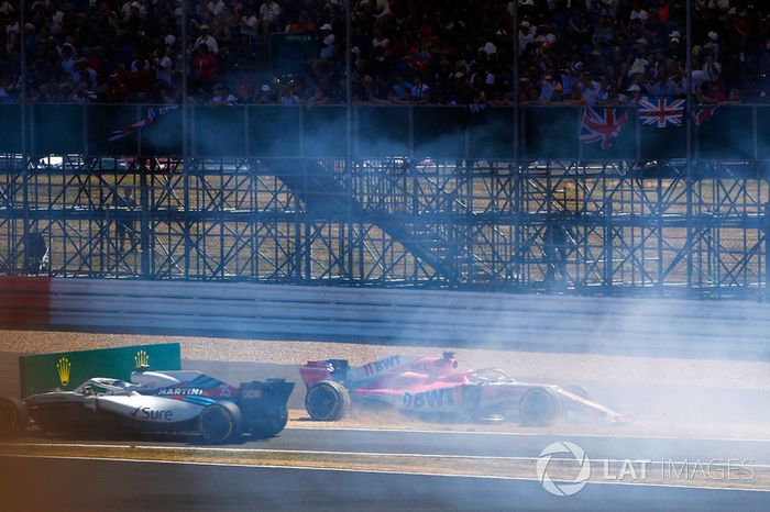 Sergio Perez, Force India VJM11, accidente Sergey Sirotkin, Williams FW41,