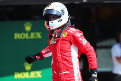 Sebastian Vettel, Ferrari celebrates in parc ferme