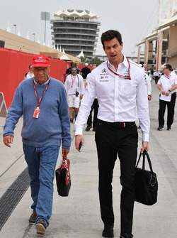 Niki Lauda, Mercedes AMG F1 Non-Executive Chairman and Toto Wolff, Mercedes AMG F1 Director of Motorsport
