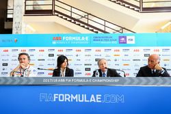 Alejandro Agag, CEO, Formula E, Virginia Elena Raggi, Mayor of Rome, Jean Todt, FIA President, Angelo Sticchi Damiani, President of ACI, in the press conference