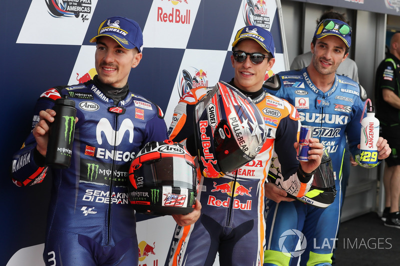 Top3 after qualifying: Maverick Viñales, Yamaha Factory Racing, Marc Marquez, Repsol Honda Team, Andrea Iannone, Team Suzuki MotoGP
