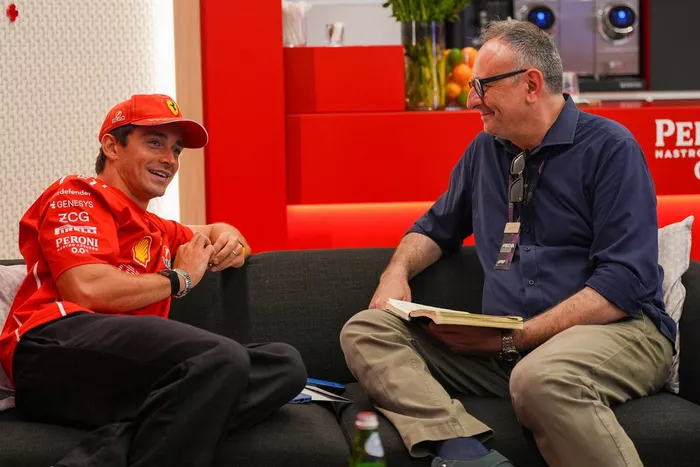 Charles Leclerc, Ferrari with Roberto Chinchero, Motorsport.com journalist