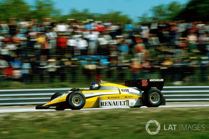 3º Patrick Tambay, Renault RE50, Dijon 1984. Tiempo: 1:02.200