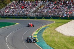 Lewis Hamilton, Mercedes AMG F1 W08, leads Sebastian Vettel, Ferrari SF70H