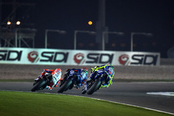 Andrea Dovizioso, Ducati Team; Maverick Maverick Viñales, Yamaha Factory Racing; Valentino Rossi, Ya