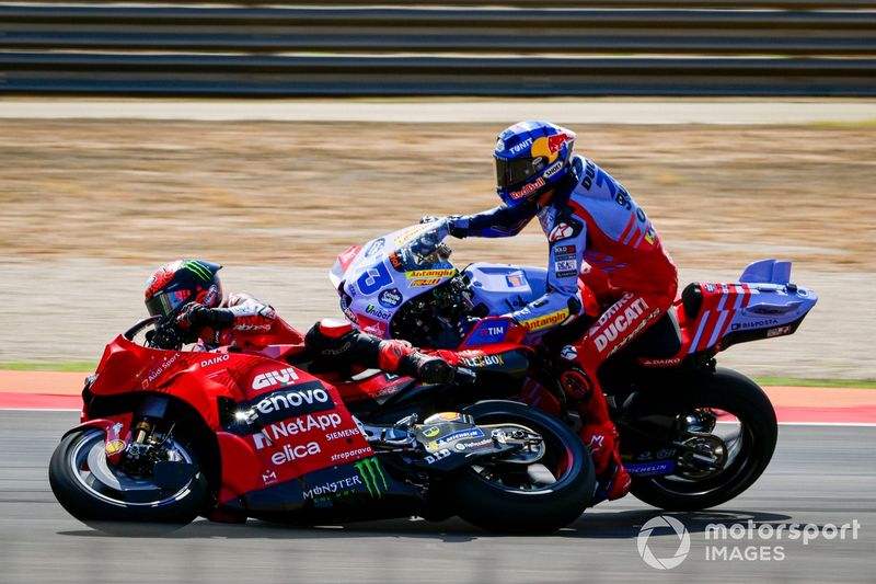 Francesco Bagnaia, Ducati Team, Alex Marquez, Gresini Racing crash.