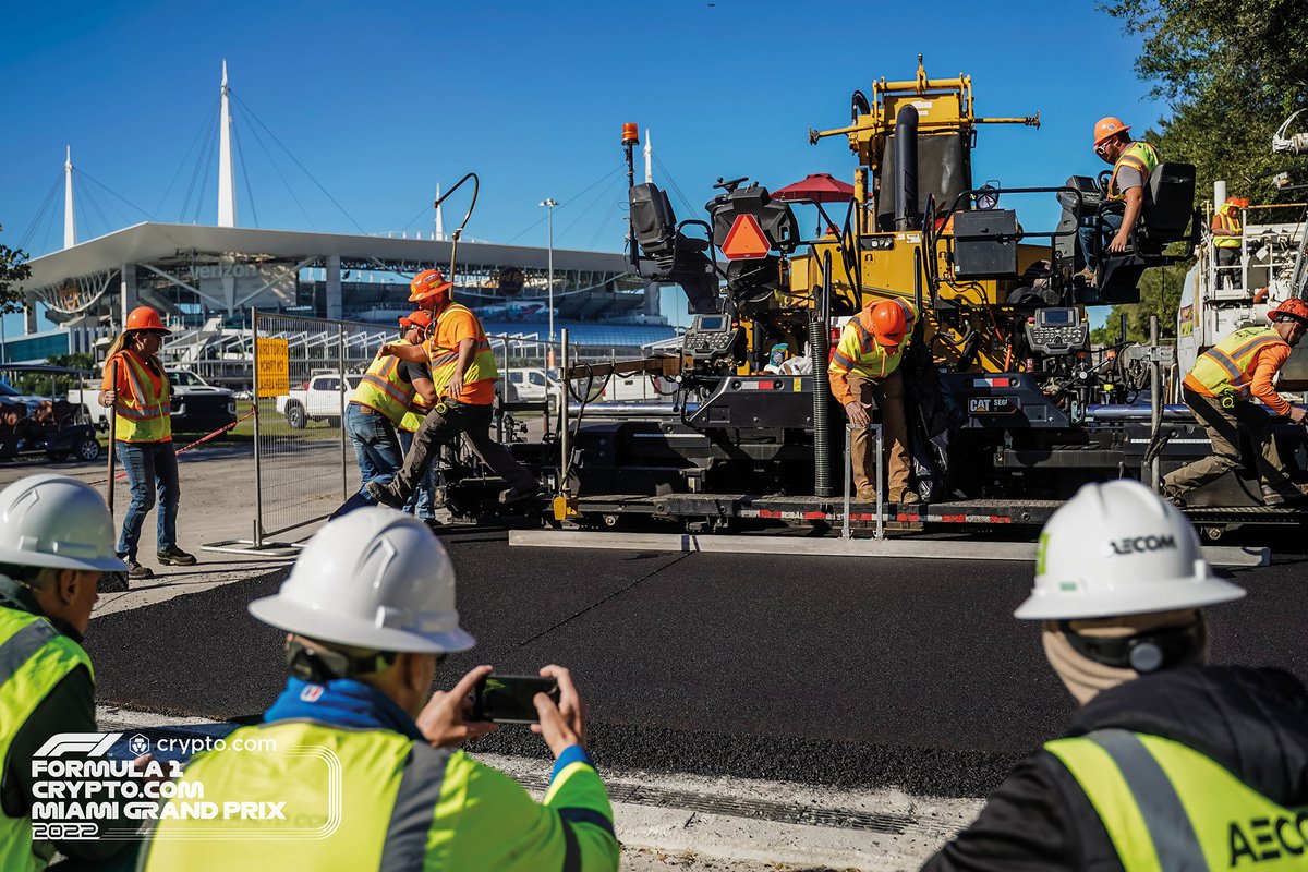 Laying of new asphalt had to be done in stages