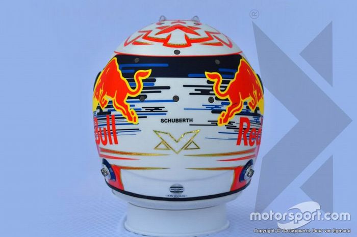 El casco de Max Verstappen, Red Bull Racing
