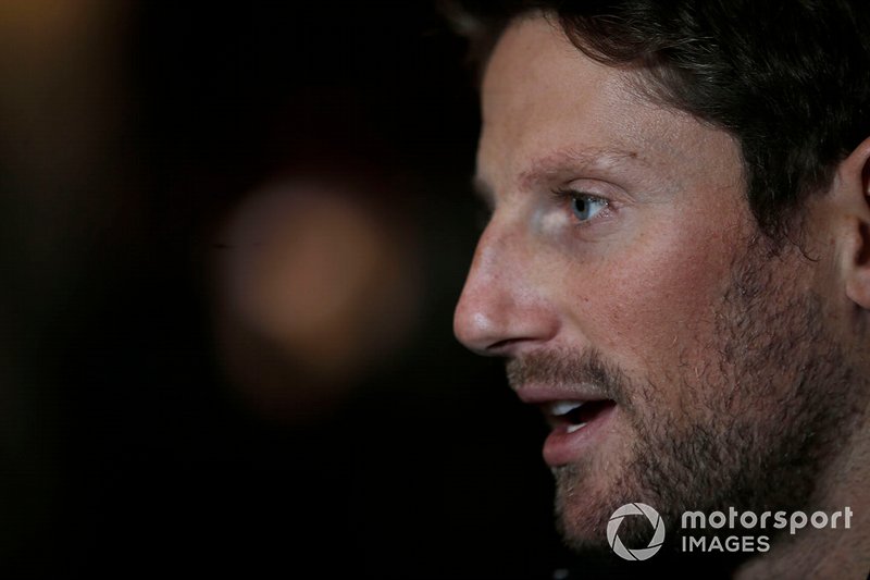 Romain Grosjean, Haas F1 Team speaks with the media