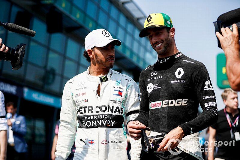 Lewis Hamilton, Mercedes AMG F1 ve Daniel Ricciardo, Renault F1 Team