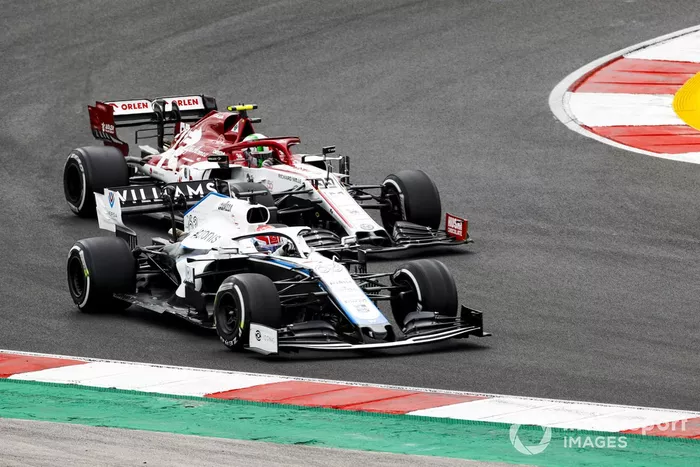 George Russell, Williams FW43, Antonio Giovinazzi, Alfa Romeo Racing C39