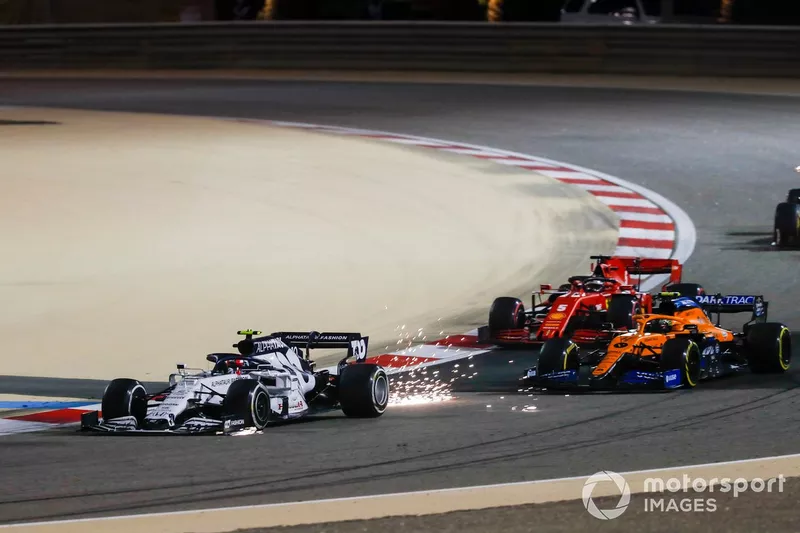 Pierre Gasly, AlphaTauri AT01, Lando Norris, McLaren MCL35, Sebastian Vettel, Ferrari SF1000