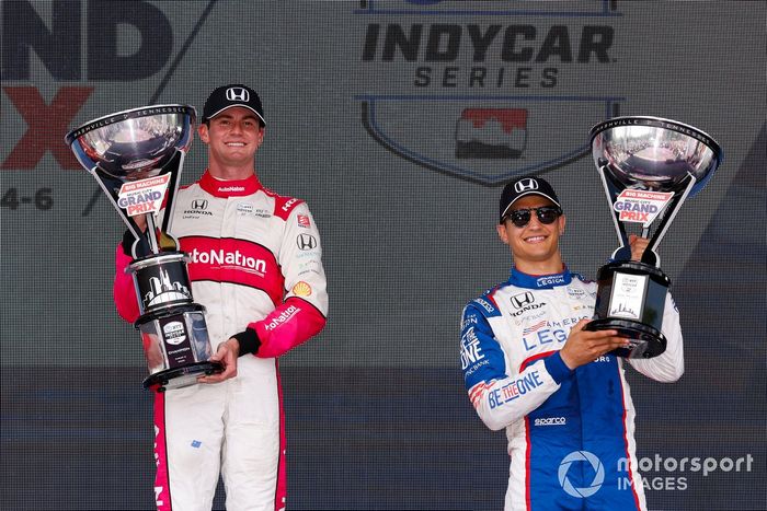 #27: Kyle Kirkwood, Andretti Autosport Honda, #10: Alex Palou, Chip Ganassi Racing Honda