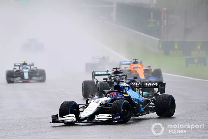 George Russell, Williams FW43B, Sir Lewis Hamilton, Mercedes W12, Daniel Ricciardo, McLaren MCL35M