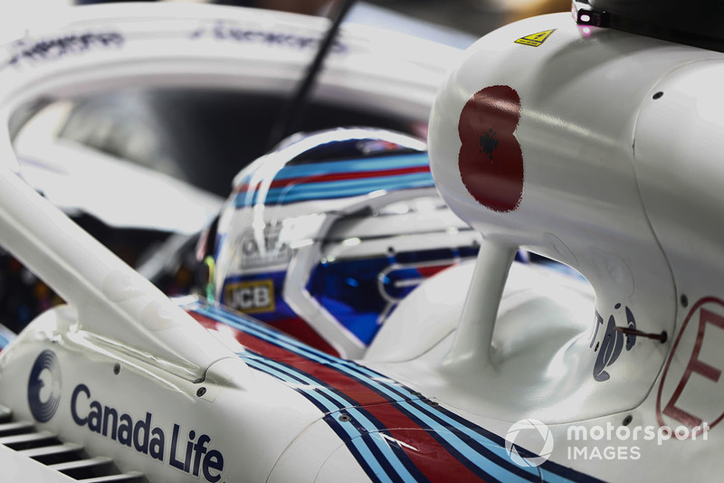 A poppy on the airbox of Sergey Sirotkin, Williams Racing