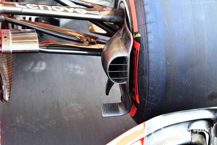 Ferrari SF71H detalle del conducto del freno delantero