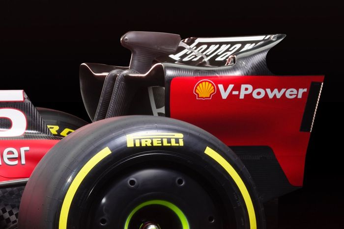 Ferrari SF-23. detalle alerón trasero