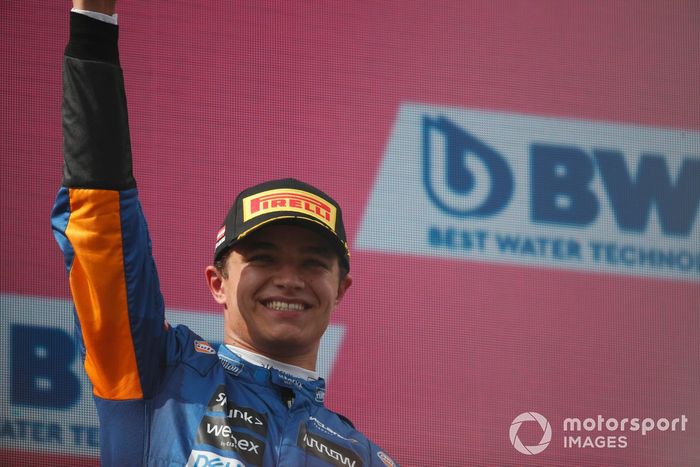 Podio: tercer lugar Lando Norris, McLaren