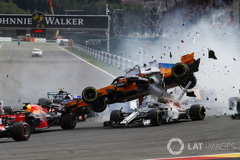Belga Nagydíj - F1 2018 - rajtbaleset