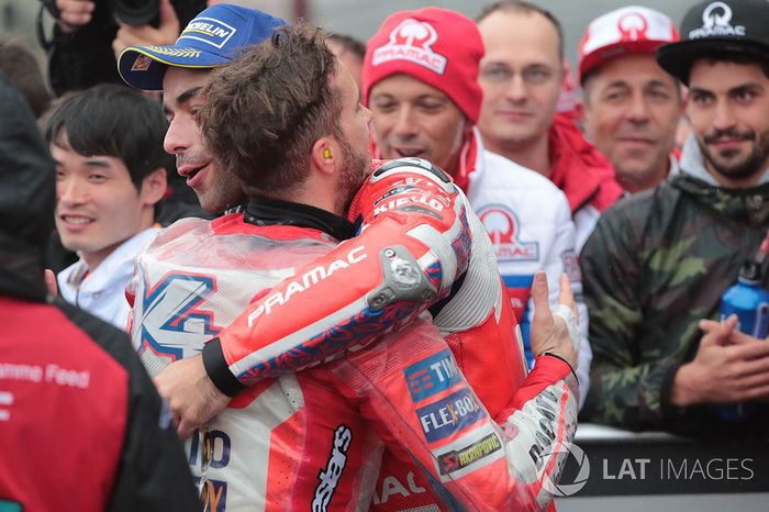 Ganador, Andrea Dovizioso, Ducati Team, tercero, Danilo Petrucci, Pramac Racing
