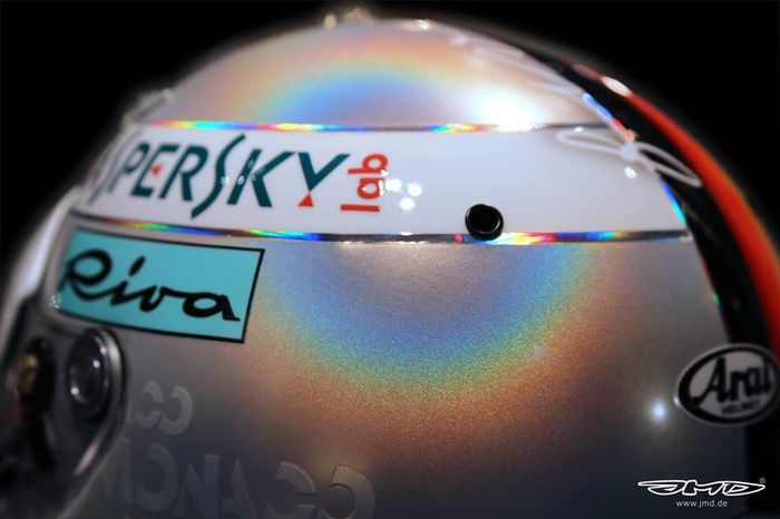 El casco de Sebastian Vettel, Ferrari