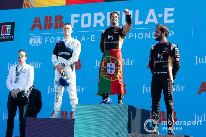 Podio: ganador de la carrera Antonio Felix da Costa, DS Techeetah segundo lugar Maximilian Günther, BMW I Andretti Motorsports, tercer lugar Jean-Eric Vergne, DS Techeetah