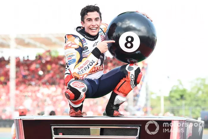Il Campione del Mondo Marc Marquez, Repsol Honda Team, festeggia