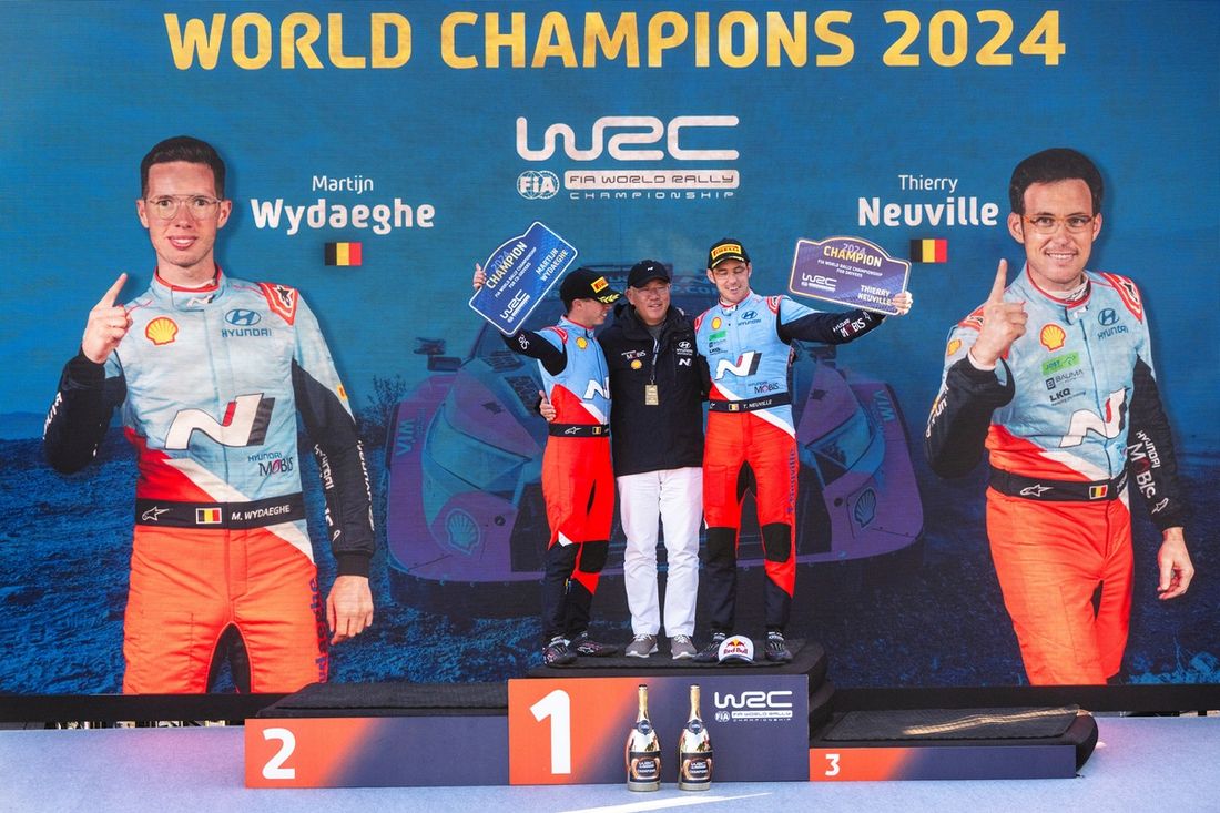 Campeón del Mundo Thierry Neuville, Martijn Wydaeghe, Hyundai World Rally Team Hyundai i20 N Rally1