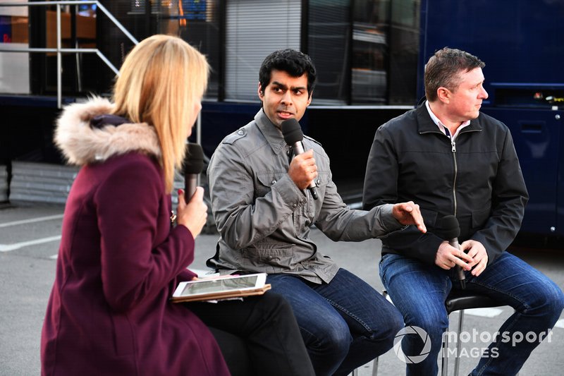 Rachel Brooks, Sky TV, Karun Chandhok, Sky TV and David Croft, Sky TV Commentator