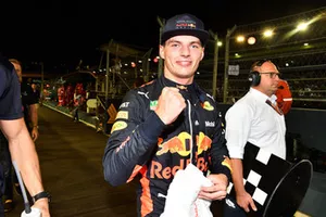 Max Verstappen, Red Bull Racing dans le parc fermé