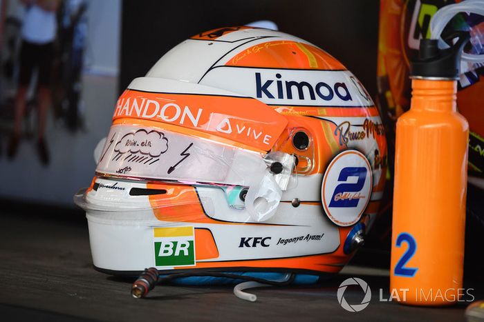 El casco de Stoffel Vandoorne, McLaren