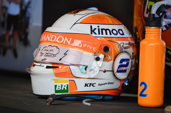 The helmet of Stoffel Vandoorne, McLaren