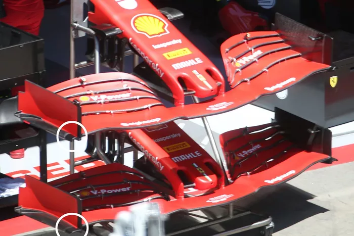 Alerones delanteros de Sebastian Vettel, Ferrari SF1000