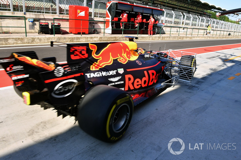 Max Verstappen, Red Bull Racing RB13, avec des capteurs aéro